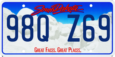 SD license plate 98QZ69