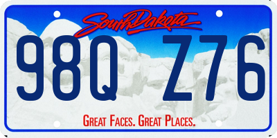 SD license plate 98QZ76