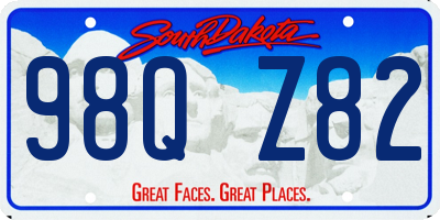 SD license plate 98QZ82