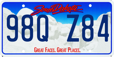SD license plate 98QZ84