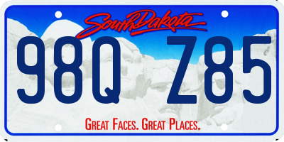 SD license plate 98QZ85