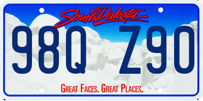 SD license plate 98QZ90