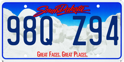 SD license plate 98QZ94