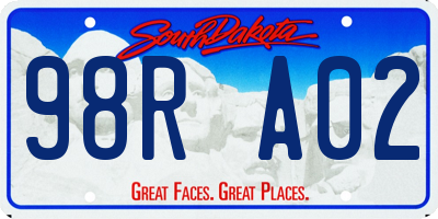 SD license plate 98RA02