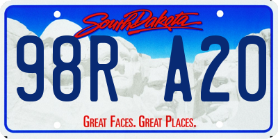 SD license plate 98RA20