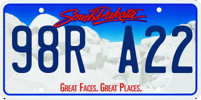 SD license plate 98RA22