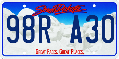 SD license plate 98RA30