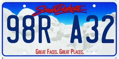 SD license plate 98RA32