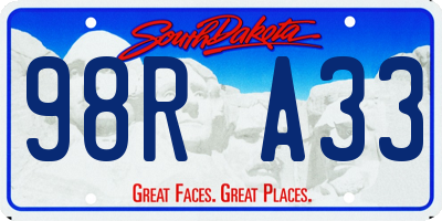 SD license plate 98RA33