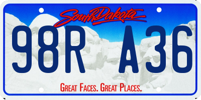 SD license plate 98RA36