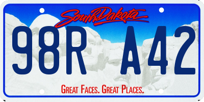 SD license plate 98RA42