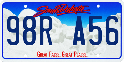 SD license plate 98RA56