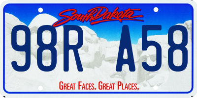 SD license plate 98RA58