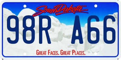 SD license plate 98RA66