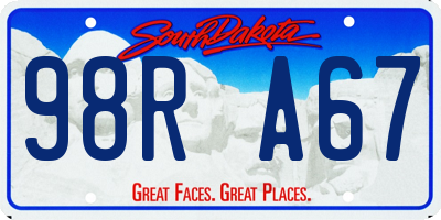 SD license plate 98RA67