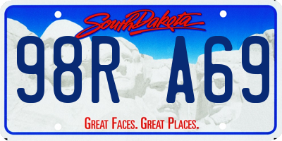 SD license plate 98RA69