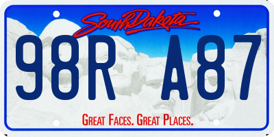 SD license plate 98RA87