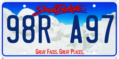 SD license plate 98RA97