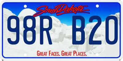 SD license plate 98RB20