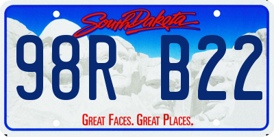 SD license plate 98RB22