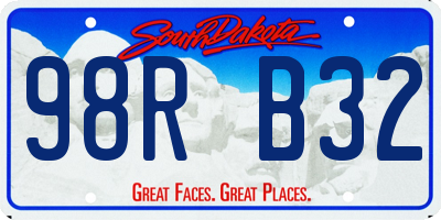 SD license plate 98RB32