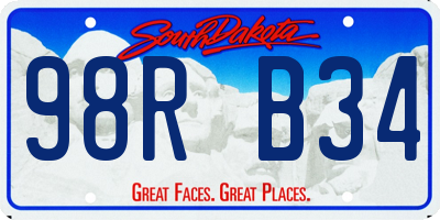 SD license plate 98RB34