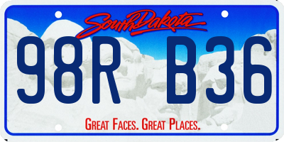 SD license plate 98RB36