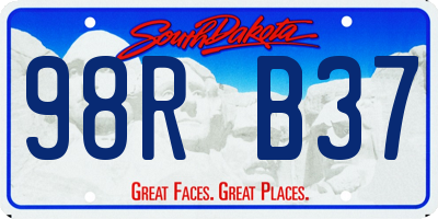 SD license plate 98RB37
