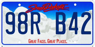 SD license plate 98RB42