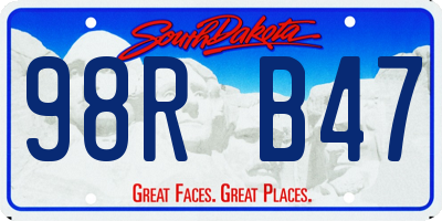 SD license plate 98RB47