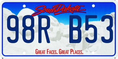 SD license plate 98RB53