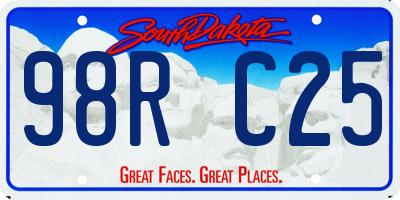 SD license plate 98RC25