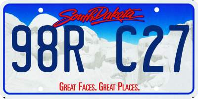 SD license plate 98RC27