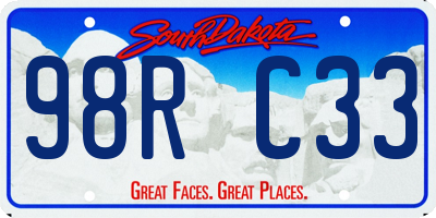 SD license plate 98RC33