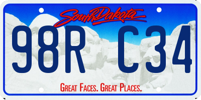 SD license plate 98RC34