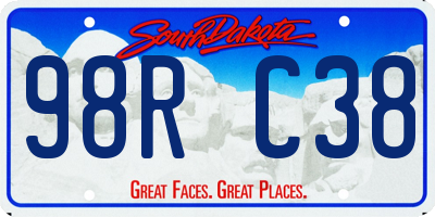 SD license plate 98RC38