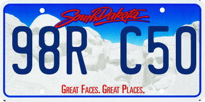 SD license plate 98RC50