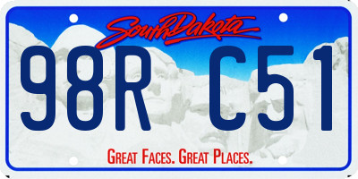 SD license plate 98RC51
