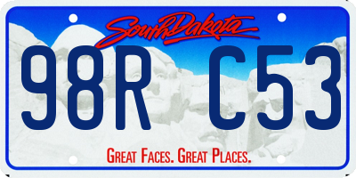 SD license plate 98RC53