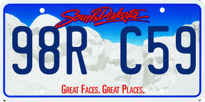 SD license plate 98RC59