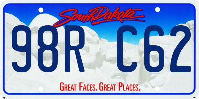 SD license plate 98RC62