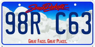 SD license plate 98RC63