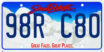 SD license plate 98RC80