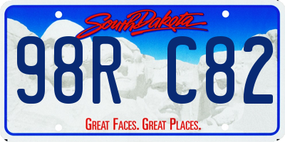 SD license plate 98RC82