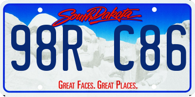 SD license plate 98RC86