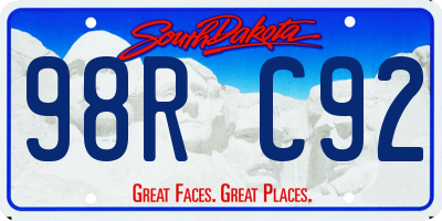 SD license plate 98RC92