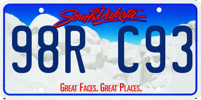 SD license plate 98RC93