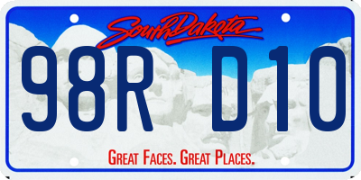 SD license plate 98RD10