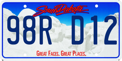 SD license plate 98RD12