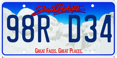 SD license plate 98RD34